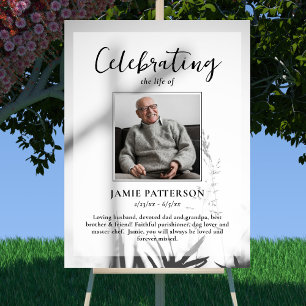 Christian Cross Celebration of Life Photo Funeral Poster