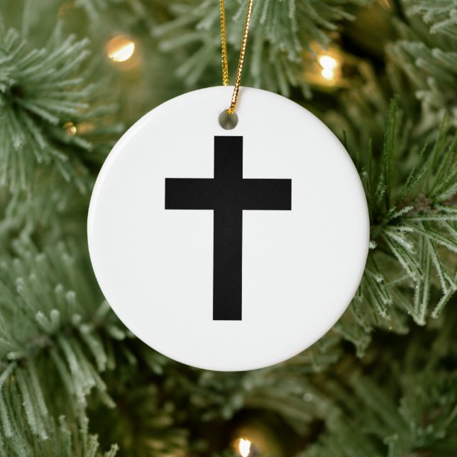 Christian Cross Ceramic Ornament (Tree)