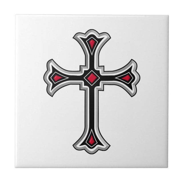 Christian cross ceramic tile (Front)