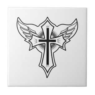 Christian cross ceramic tile