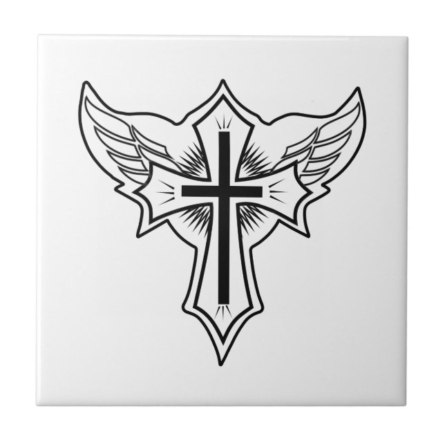 Christian cross ceramic tile (Front)