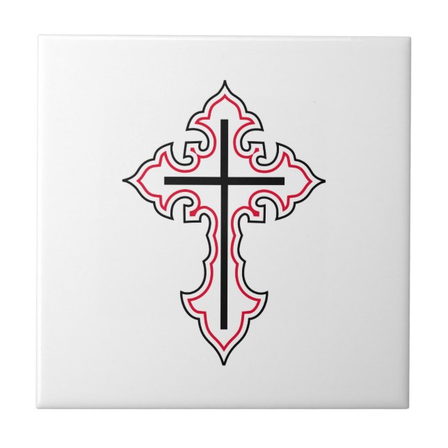 Christian cross ceramic tile (Front)
