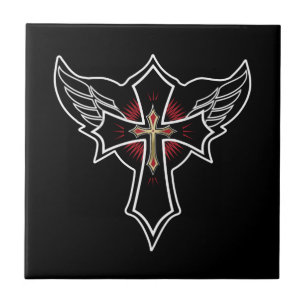 Christian cross ceramic tile