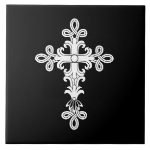 Christian cross ceramic tile