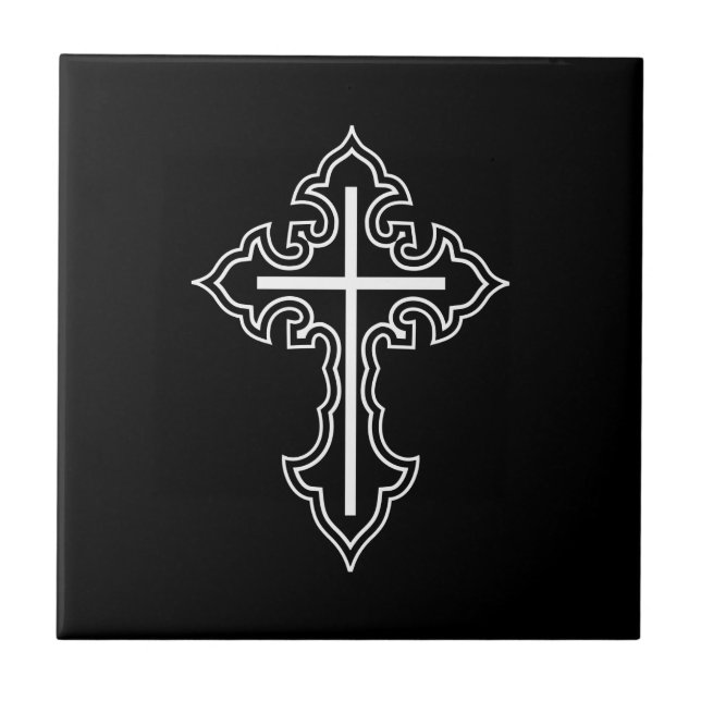 Christian cross ceramic tile (Front)