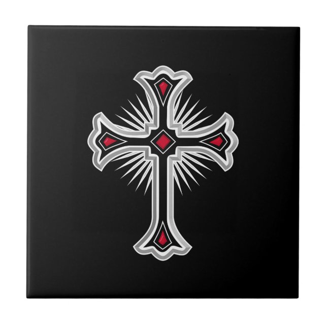 Christian cross ceramic tile (Front)