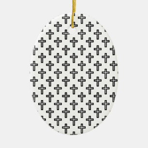 Christian Cross Ceramic Tree Decoration