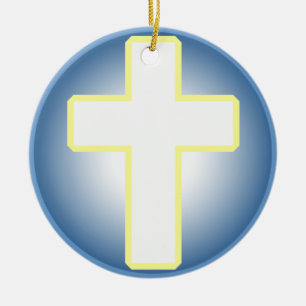 Christian Cross Ceramic Tree Decoration