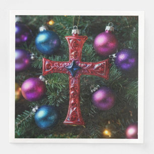 Christian Cross Christmas Napkin