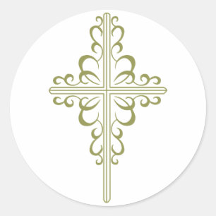 Christian Cross Classic Round Sticker