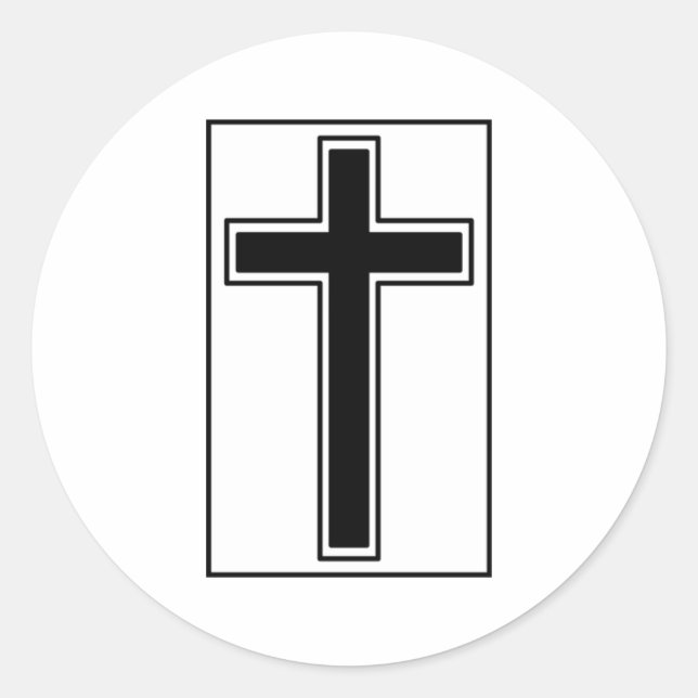 Christian Cross Classic Round Sticker (Front)