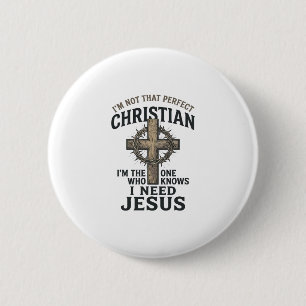 Christian Cross Crown of Thorns Vintage Faith Shir 6 Cm Round Badge