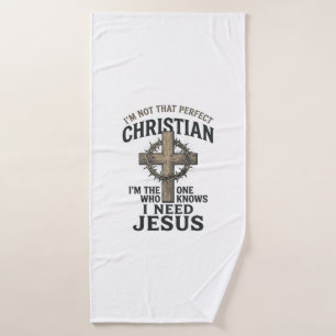 Christian Cross Crown of Thorns Vintage Faith Shir Bath Towel