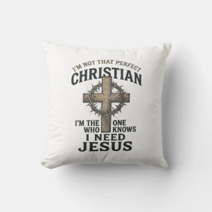 Christian Cross Crown of Thorns Vintage Faith Shir Cushion