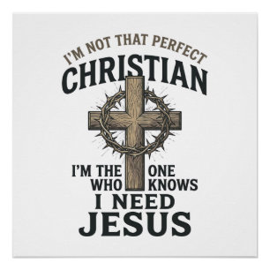Christian Cross Crown of Thorns Vintage Faith Shir Poster
