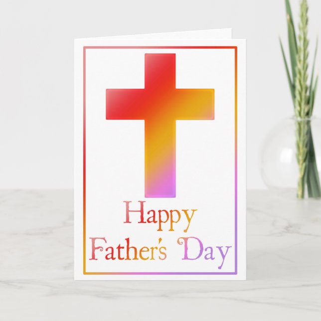 Christian Cross Design 10 Happy Father's Day Card (Front)