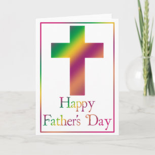 Christian Cross Design 2 Happy Father's Day Card