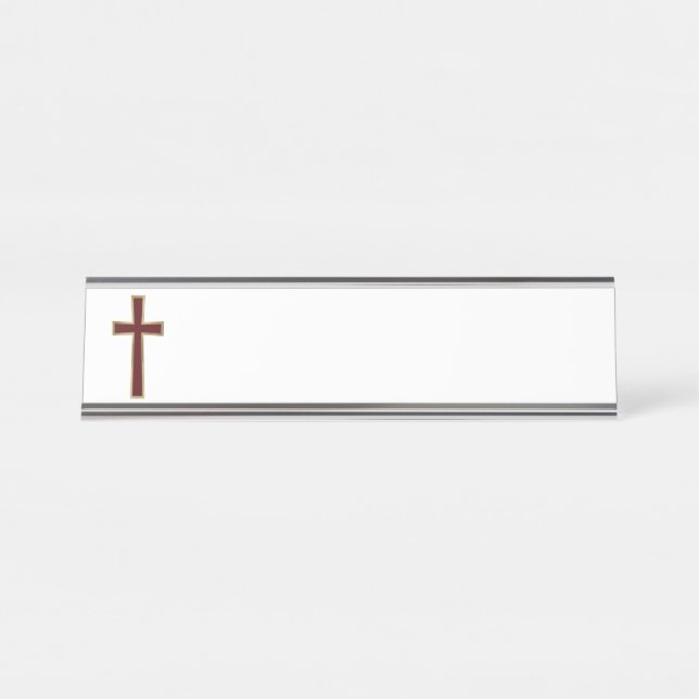 Christian cross desk name plate (Front)