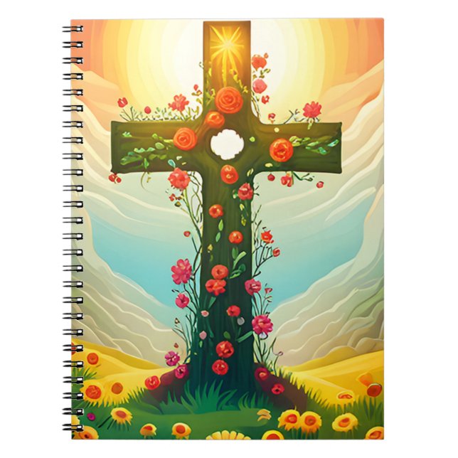 Christian Cross Easter Jesus Baptist Catholic Love Notebook (Front)