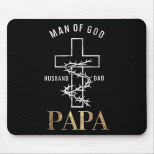 Christian Cross Fathers Day Papa Husnd Dad God  Mouse Pad