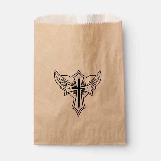 Christian cross favour bag (Front)