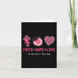 Christian Cross Floral Pink Heart Breast Cancer Aw Card