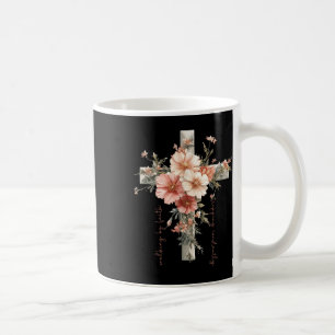 Christian Cross Flowers Walking By Faith Tripping Coffee Mug