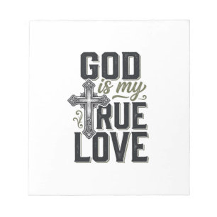 Christian Cross God Is My True Love Vector Notepad