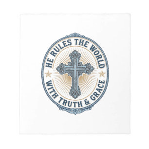 Christian Cross He Rules the World Notepad