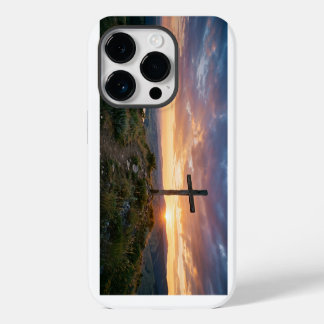 Christian Cross Hilltop Sunset iPhone Case
