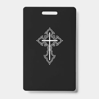 Christian cross ID badge