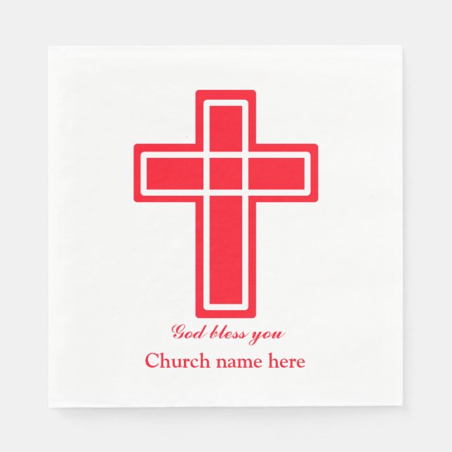 Christian cross in red napkin (Front)