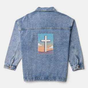 Christian Cross Inspirational Denim Jacket