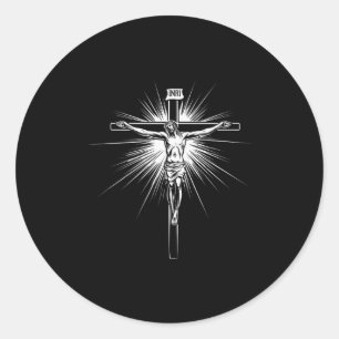 Christian Cross Jesus Christ Men Women Christians Classic Round Sticker