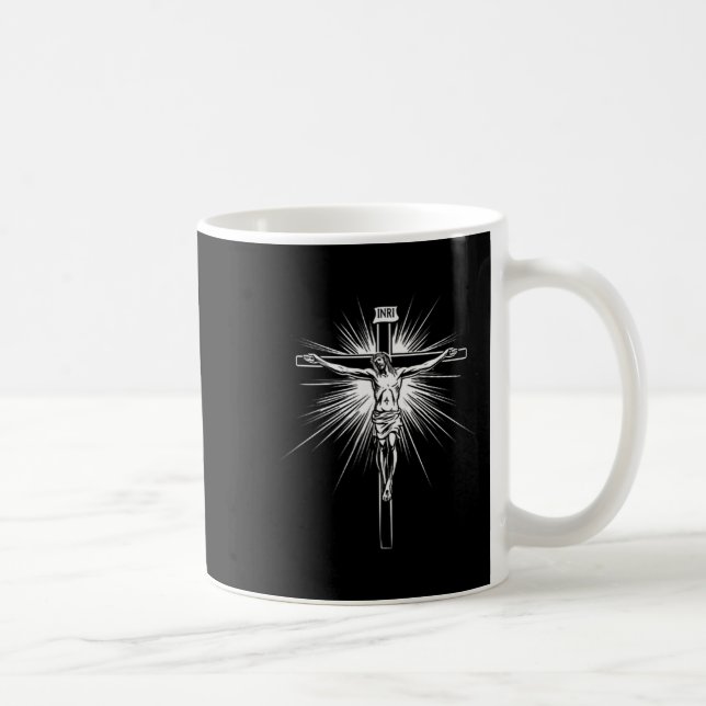 Christian Cross Jesus Christ Men Women Christians  Coffee Mug (Right)