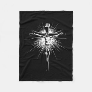 Christian Cross Jesus Christ Men Women Christians  Fleece Blanket