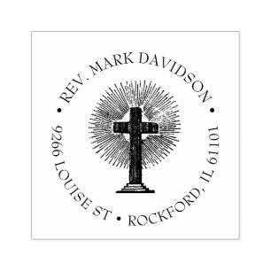 Christian Cross Jesus Christ Religious Rubber Stamp