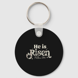 Christian Cross Jesus Happy Easter He Is Risen Mat Key Ring