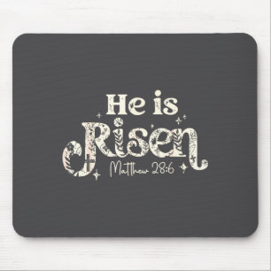 Christian Cross Jesus Happy Easter He Is Risen Mat Mouse Pad
