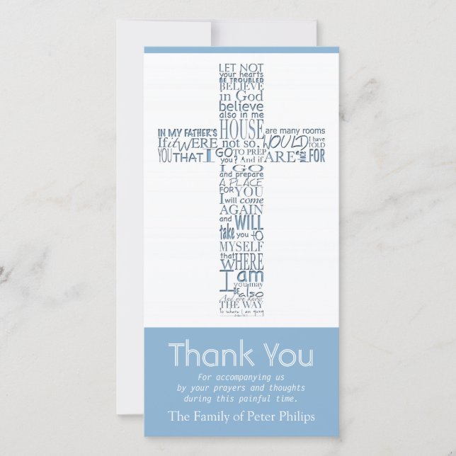 Christian Cross John 14:02 Sympathy Thank You 9 (Front)