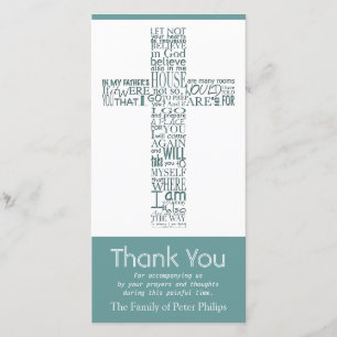 Christian Cross John 14 Sympathy Thank You 1 Card