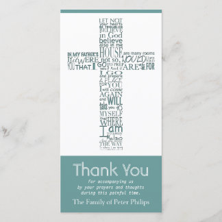 Christian Cross John 14 Sympathy Thank You 1 Card