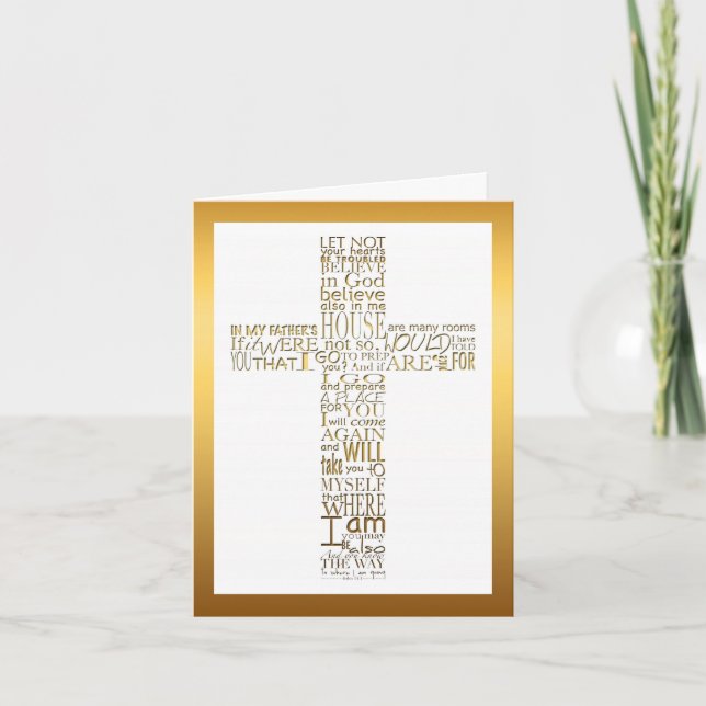 Christian Cross John 14 Sympathy Thank You 2 Card (Front)