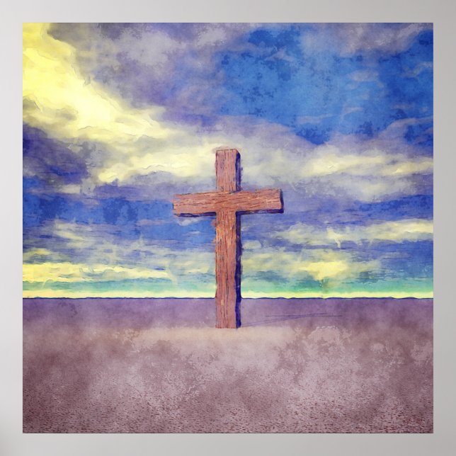 Christian Cross Landscape Poster (Front)