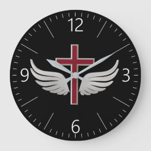 Christian cross large clock