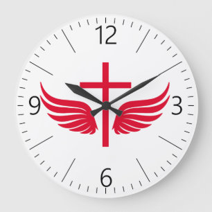 Christian cross large clock