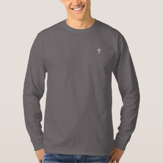 Christian Cross Logo Fitted Long Sleeve Henley T-Shirt