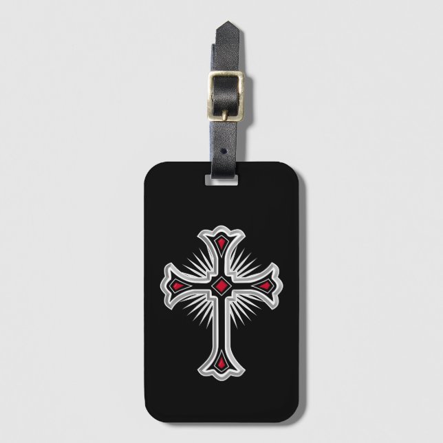 Christian cross luggage tag (Front Vertical)