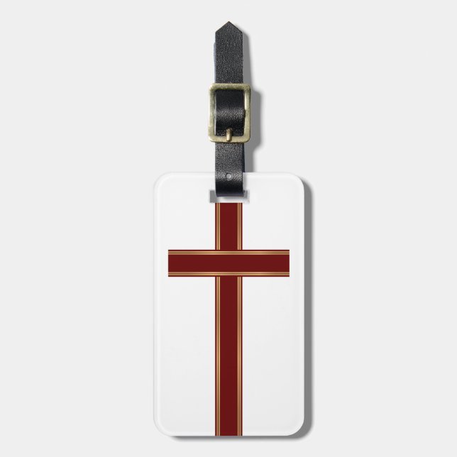 Christian cross luggage tag (Front Vertical)