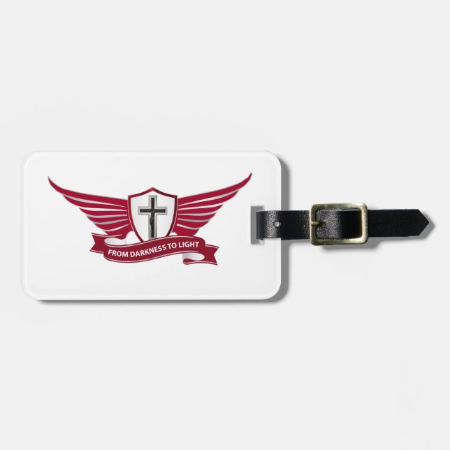 Christian cross luggage tag (Front Horizontal)